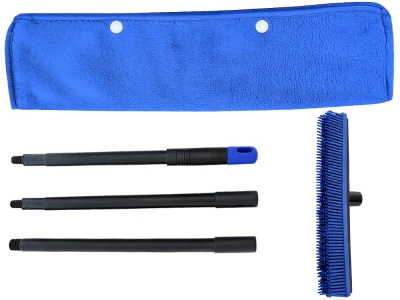 Verk 27408 Silikonový gumový kartáč s kovovou rukojetí 120 cm, černomodrý