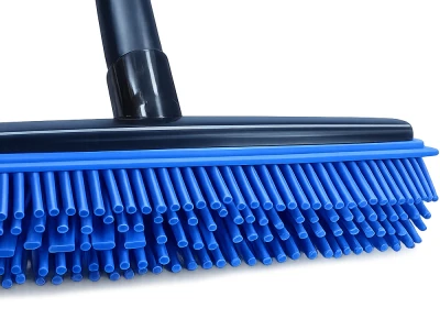 Verk 27408 Silikonový gumový kartáč s kovovou rukojetí 120 cm, černomodrý