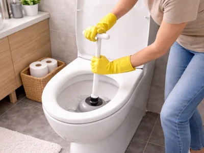 Verk 27769 Zvon na čistění WC 51,5 cm, šedo-bílý 