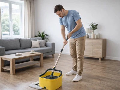 Verk 27772 Rotačný mop 360 Spin, vedro, 2x mikrovláknový návlek, žltý
