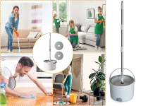 Verk 27776 Rotační mop 360 Spin, kbelík, 2x potah z mikrovlákna, bílý