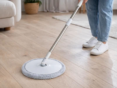 Verk 27776 Rotační mop 360 Spin, kbelík, 2x potah z mikrovlákna, bílý