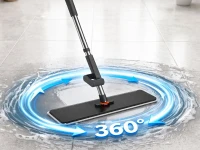 Verk 27773 Plochý mop se ždímacím mechanismem, otočný o 360°, černý