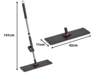 Verk 27773 Plochý mop se ždímacím mechanismem, otočný o 360°, černý