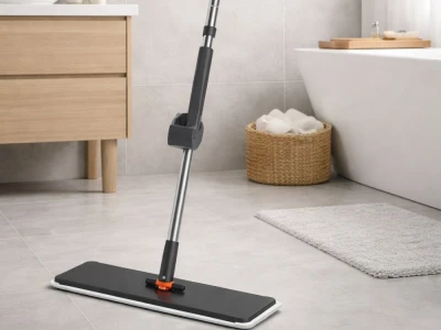 Verk 27773 Plochý mop se ždímacím mechanismem, otočný o 360°, černý