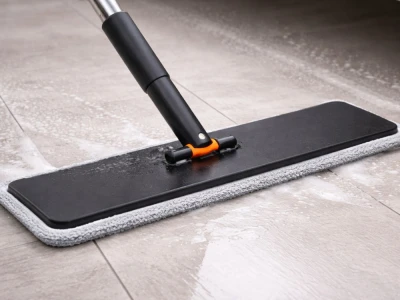 Verk 27773 Plochý mop se ždímacím mechanismem, otočný o 360°, černý