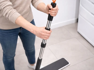 Verk 27773 Plochý mop se ždímacím mechanismem, otočný o 360°, černý