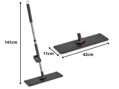 Verk 27773 Plochý mop se ždímacím mechanismem, otočný o 360°, černý