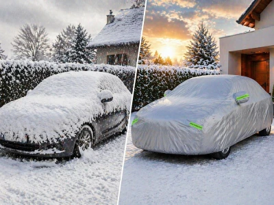 Verk 10169 Ochranná plachta na auto, vel. XXL, 146 x 500 x 110 cm, stříbrná