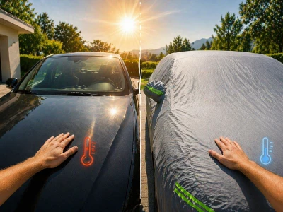 Verk 10169 Ochranná plachta na auto, vel. XXL, 146 x 500 x 110 cm, stříbrná