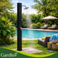 Gardlov 27435 Solární sprcha s regulací teploty a průtoku 40 l, černá