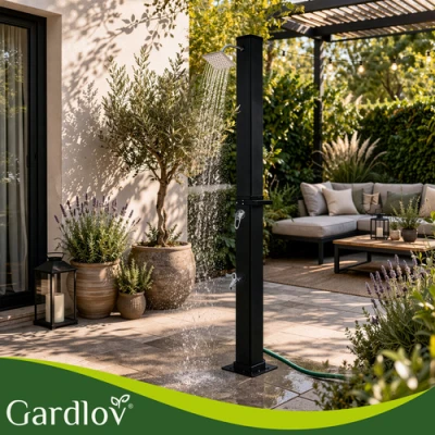 Gardlov 27435 Solární sprcha s regulací teploty a průtoku 40 l, černá