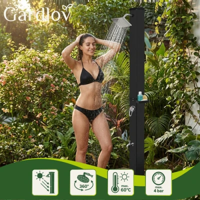 Gardlov 27435 Solární sprcha s regulací teploty a průtoku 40 l, černá