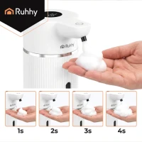 Ruhhy 27653 Bezdotykový dávkovač mydla 420 ml, LED, USB-C, biely