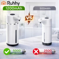 Ruhhy 27653 Bezdotykový dávkovač mydla 420 ml, LED, USB-C, biely