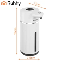 Ruhhy 27653 Bezdotykový dávkovač mydla 420 ml, LED, USB-C, biely