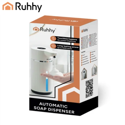 Ruhhy 27653 Bezdotykový dávkovač mydla 420 ml, LED, USB-C, biely