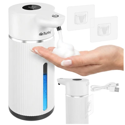 Ruhhy 27653 Bezdotykový dávkovač mydla 420 ml, LED, USB-C, biely