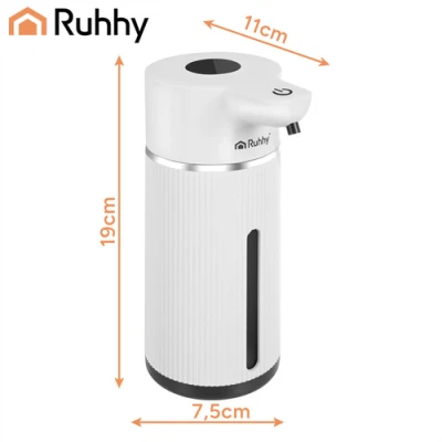 Ruhhy 27653 Bezdotykový dávkovač mydla 420 ml, LED, USB-C, biely