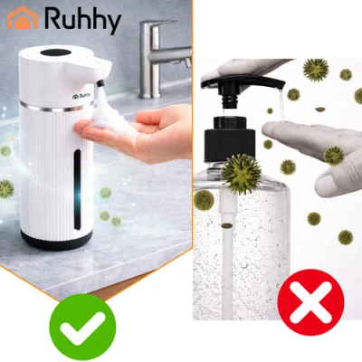Ruhhy 27653 Bezdotykový dávkovač mydla 420 ml, LED, USB-C, biely