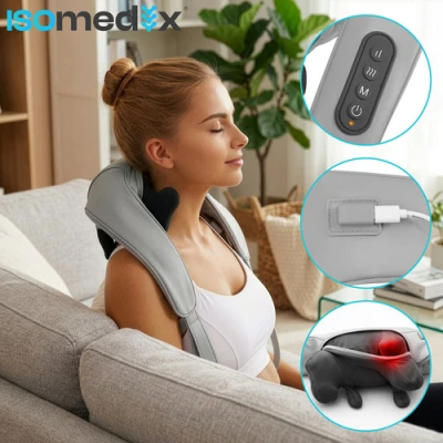 Isomedix 27467 Masážny prístroj na krk Shiatsu s vyhrievaním 22,2 W, USB‑C
