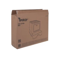 Purlov 27755 Uzavřená kočičí toaleta s dvířky a lopatkou 50 x 36 x 38 cm, šedá