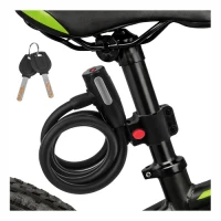 Trizand 27614 Zámok na bicykel 150 cm, 12 mm, oceľový, čierny