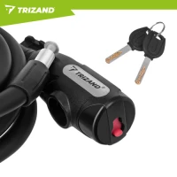 Trizand 27614 Zámok na bicykel 150 cm, 12 mm, oceľový, čierny