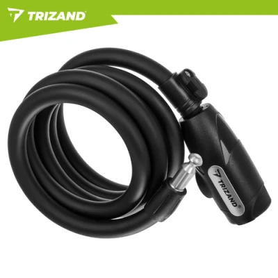 Trizand 27614 Zámok na bicykel 150 cm, 12 mm, oceľový, čierny