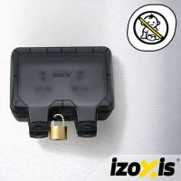 Izoxis 27730 Dvojitá vnější zásuvka s klapkou IP66, 230 - 250 V, 16 A, černá