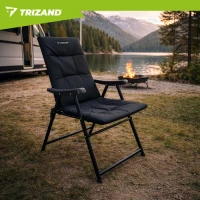 Trizand 27610 Kempingová skladací židle 59 x 70 x 91 cm, sada 2 ks, černá