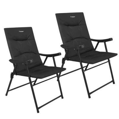 Trizand 27610 Kempingová skladací židle 59 x 70 x 91 cm, sada 2 ks, černá