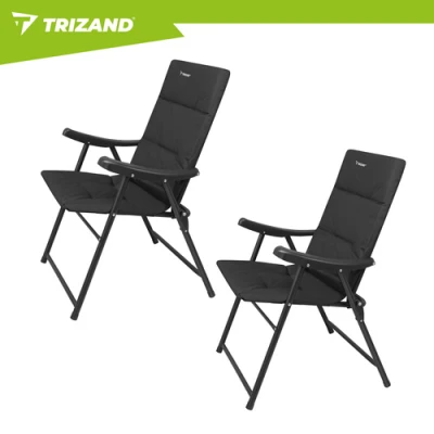 Trizand 27610 Kempingová skladací židle 59 x 70 x 91 cm, sada 2 ks, černá