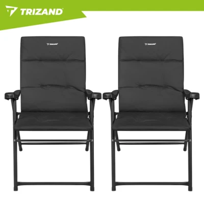 Trizand 27610 Kempingová skladací židle 59 x 70 x 91 cm, sada 2 ks, černá