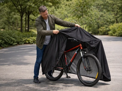 Verk 10172 Ochranná plachta na kolo, motorku 180 x 130 cm se sponou, černá
