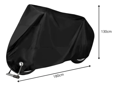 Verk 10172 Ochranná plachta na kolo, motorku 180 x 130 cm se sponou, černá