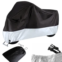 Verk 10172 Ochranná plachta na kolo, motorku 180 x 130 cm se sponou, černostříbrná