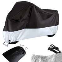 Verk 10173 Ochranná plachta na kolo, motorku 200 x 130 cm se sponou, černostříbrná