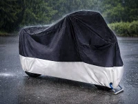 Verk 10173 Ochranná plachta na kolo, motorku 200 x 130 cm se sponou, černostříbrná