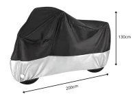 Verk 10173 Ochranná plachta na kolo, motorku 200 x 130 cm se sponou, černostříbrná