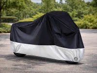 Verk 10173 Ochranná plachta na kolo, motorku 200 x 130 cm se sponou, černostříbrná
