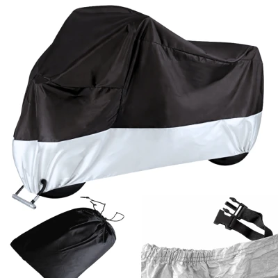 Verk 10173 Ochranná plachta na kolo, motorku 200 x 130 cm se sponou, černostříbrná