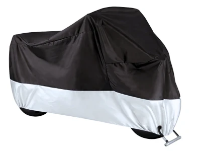 Verk 10173 Ochranná plachta na kolo, motorku 200 x 130 cm se sponou, černostříbrná