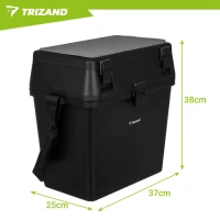 Trizand 27412 Rybářská bedna se sedátkem do 140 kg, 38 x 34 x 21 cm, černá 