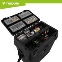 Trizand 27412 Rybářská bedna se sedátkem do 140 kg, 38 x 34 x 21 cm, černá 