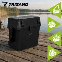 Trizand 27412 Rybářská bedna se sedátkem do 140 kg, 38 x 34 x 21 cm, černá 