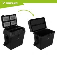 Trizand 27412 Rybářská bedna se sedátkem do 140 kg, 38 x 34 x 21 cm, černá 