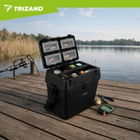 Trizand 27412 Rybářská bedna se sedátkem do 140 kg, 38 x 34 x 21 cm, černá 