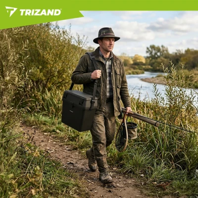 Trizand 27412 Rybářská bedna se sedátkem do 140 kg, 38 x 34 x 21 cm, černá 