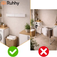 Ruhhy 27759 Skládací nástěnný sušák na prádlo 80 cm, bílý